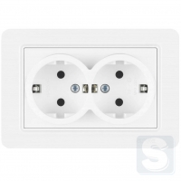 Розетка двойная с заземлением 16A/220V Arvia Electric Lavin Белый